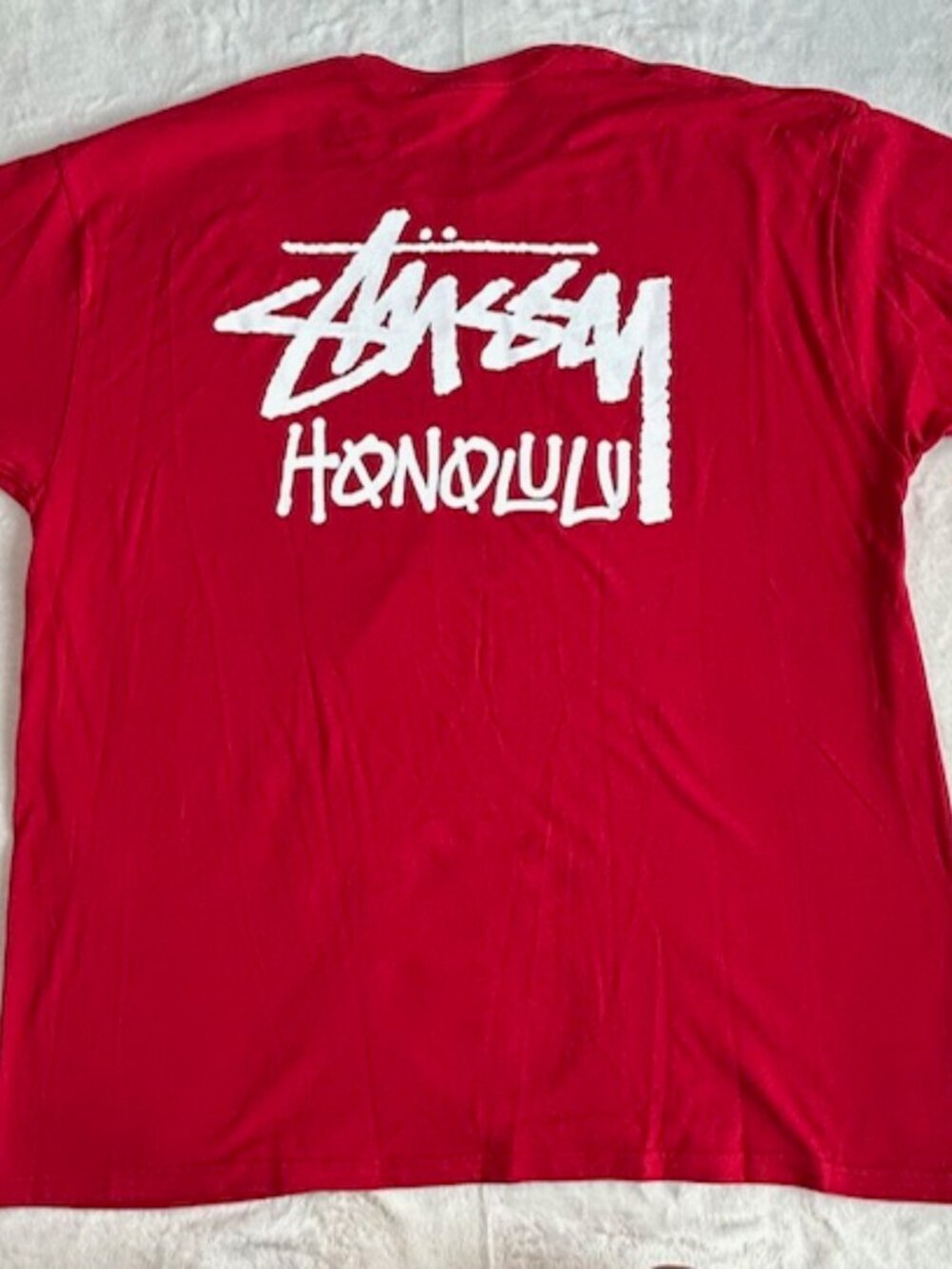 Stussy Honolulu Chapter Cut Tag Red T-Shirt - XXL